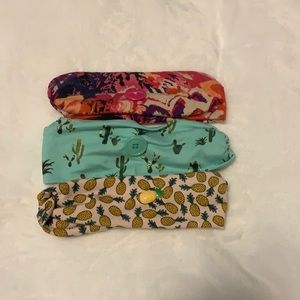 Headbands with buttons for mask use